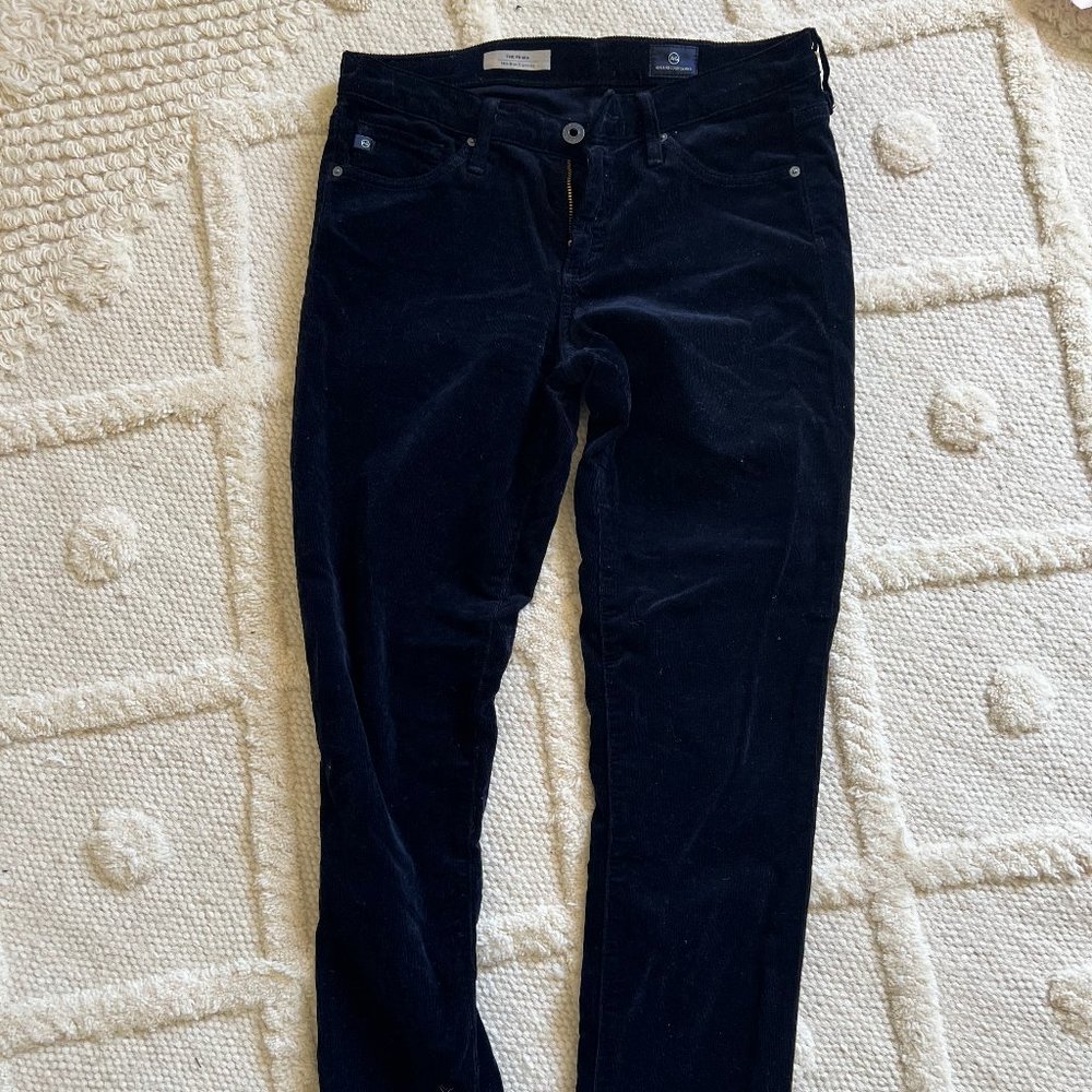 Size 26R Mid-Rise cigarette Navy corduroy pants from Anthropologie